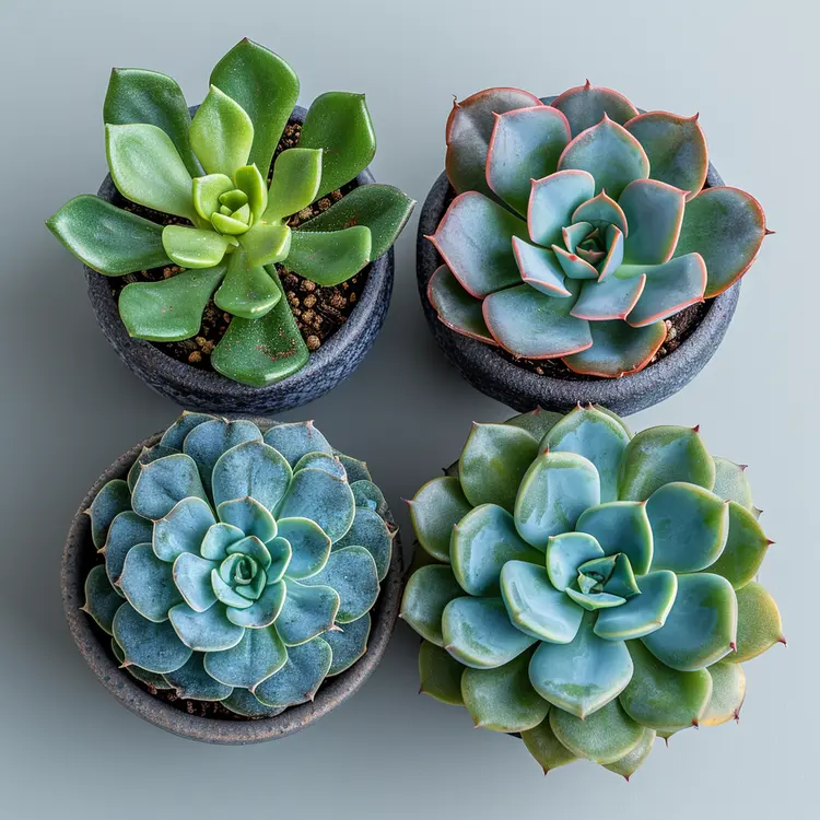 Collection of Succulent Plants in Pots