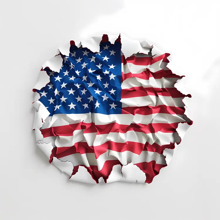 Ripped American Flag