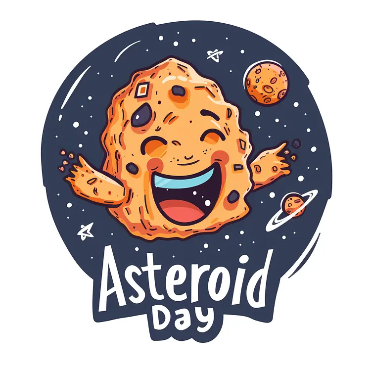 Asteroid Day Cartoon Illustration