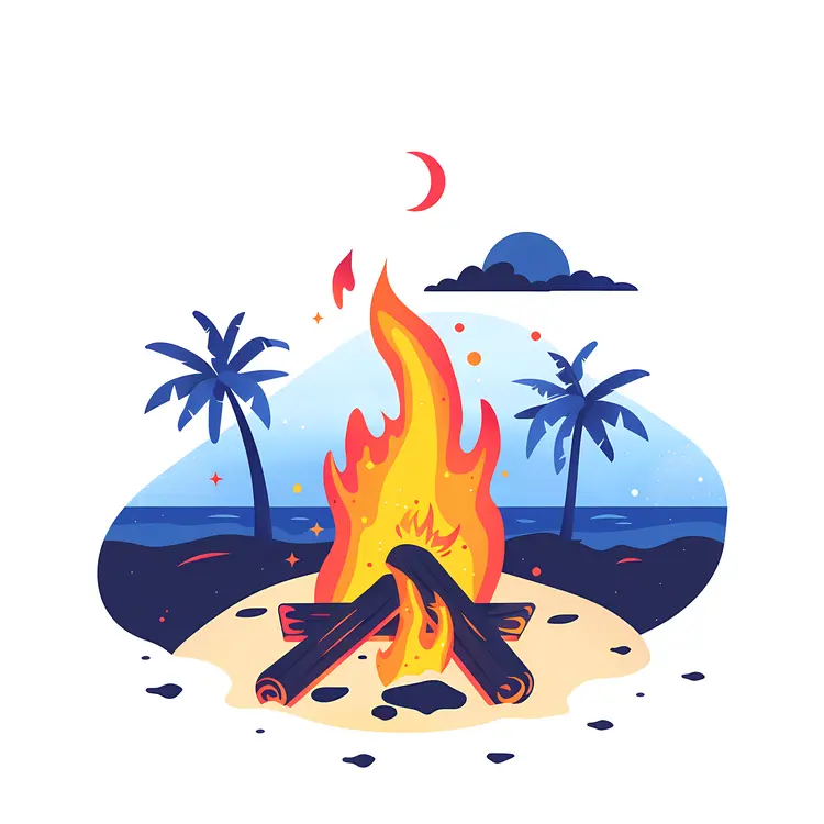 Campfire on the Beach