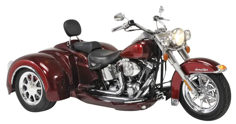 Red Trike Motorcycle with Chrome Accents