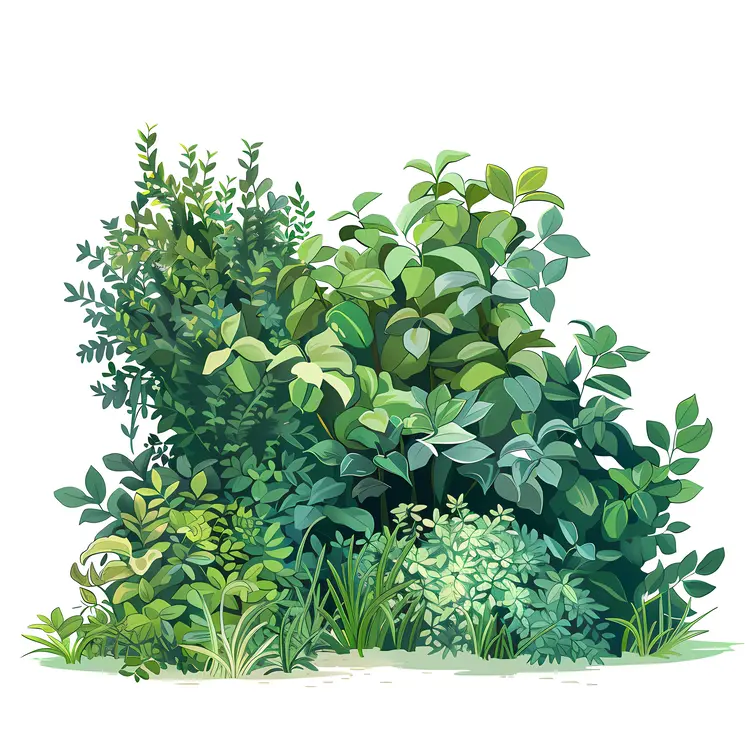 Varied Green Bush in Garden