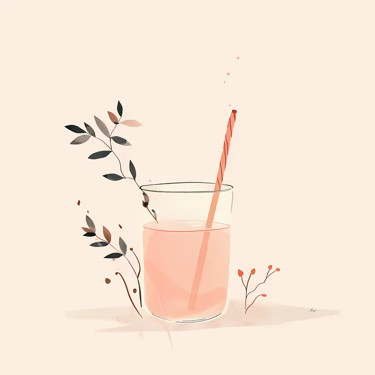Pink Drink with Floral Decoration