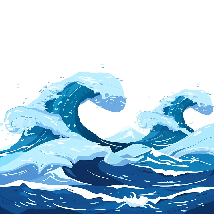 Blue and White Ocean Waves