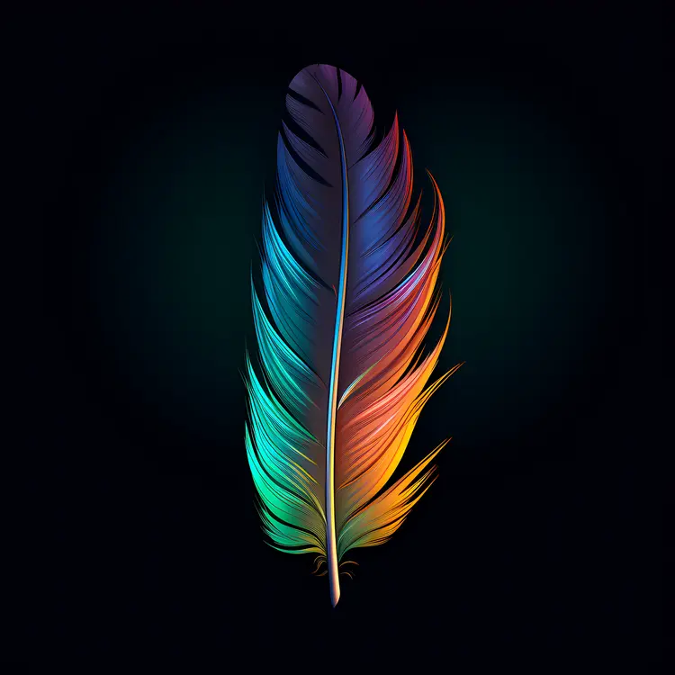 Feather with Rainbow Colors
