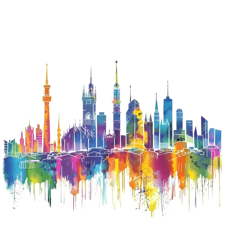 Colorful Milan Skyline