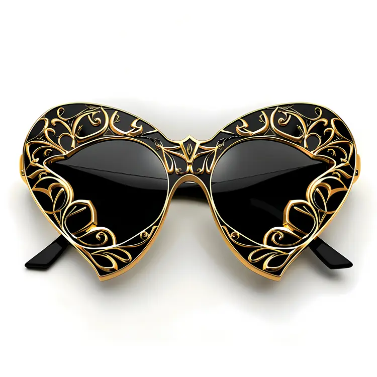 Heart-shaped Ornate Fashion Sunglasses