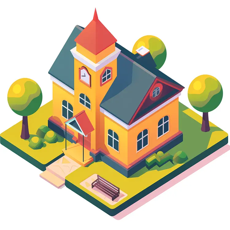 Small Cute School Building
