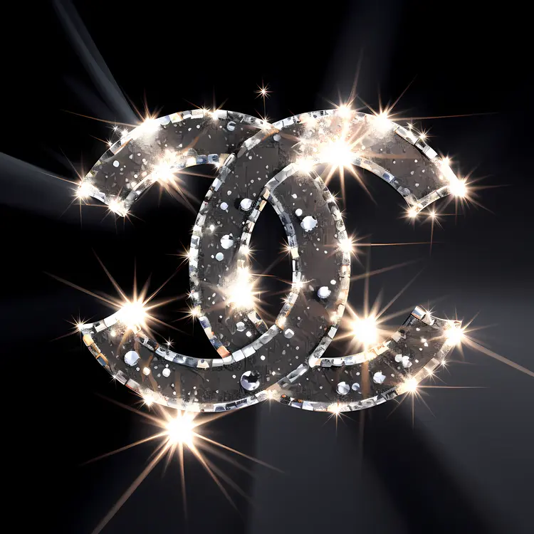 Black logo with sparkles