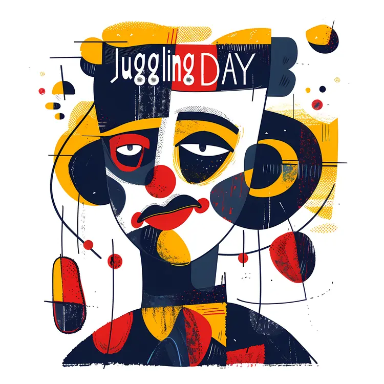 Colorful Clown with Juggling Balls