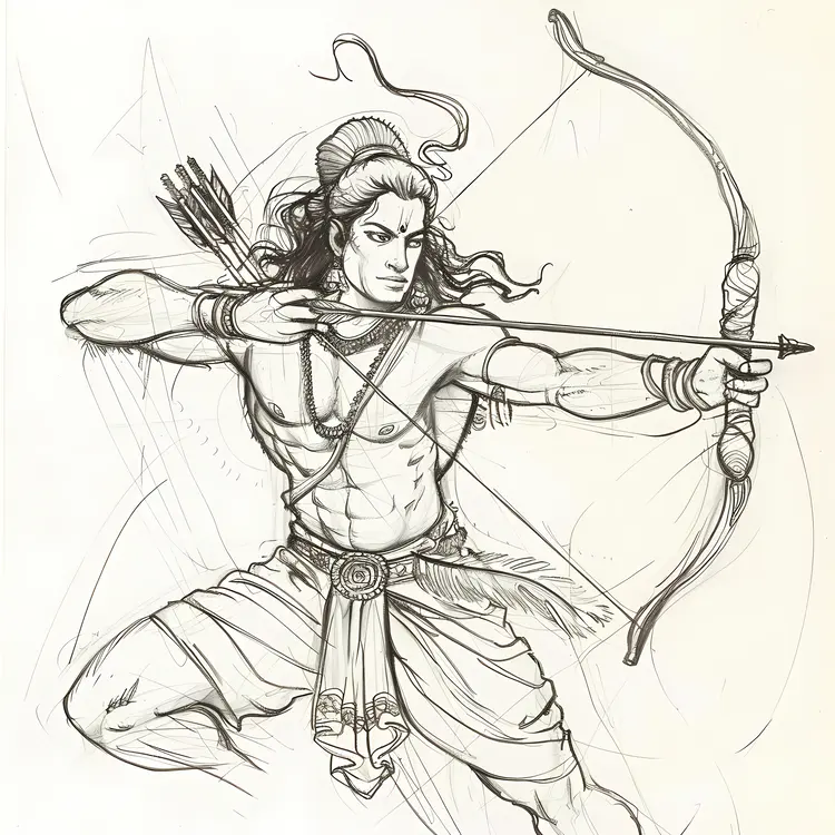 Sketch of an Archer in Action