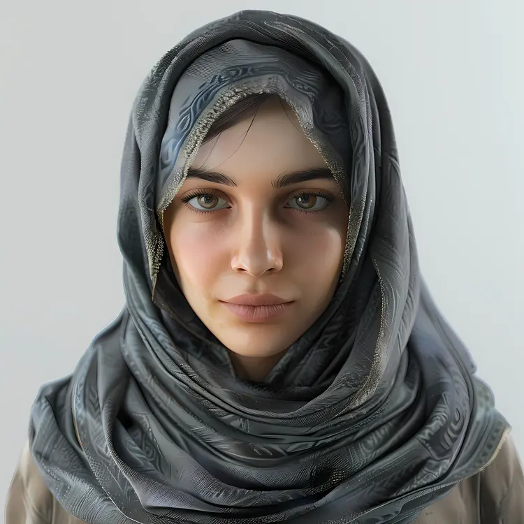 Woman in Hijab with Simple Design