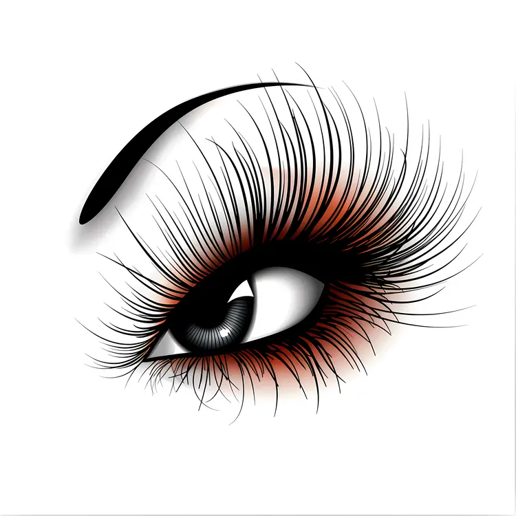 Stylized Eye with Long Eyelashes