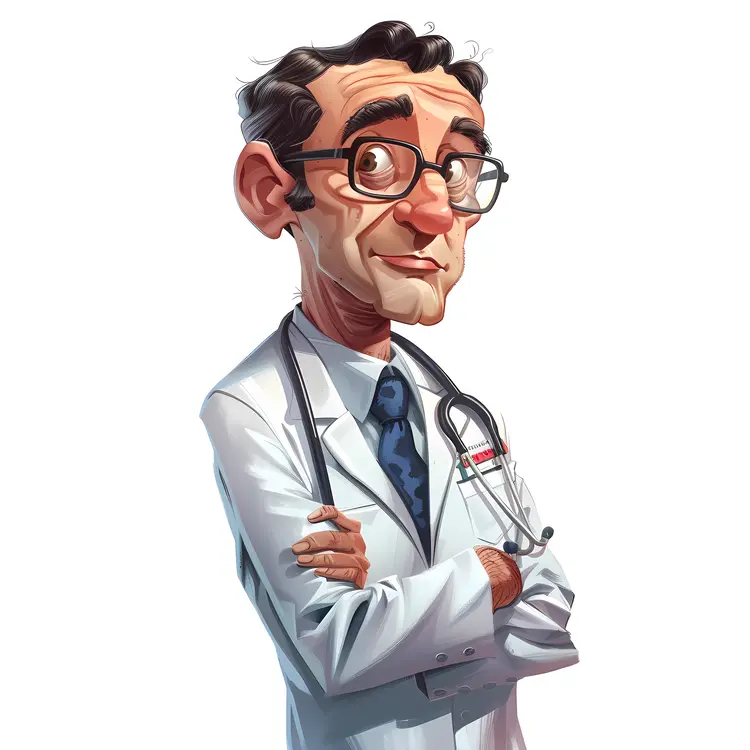 Cartoon Doctor with Stethoscope