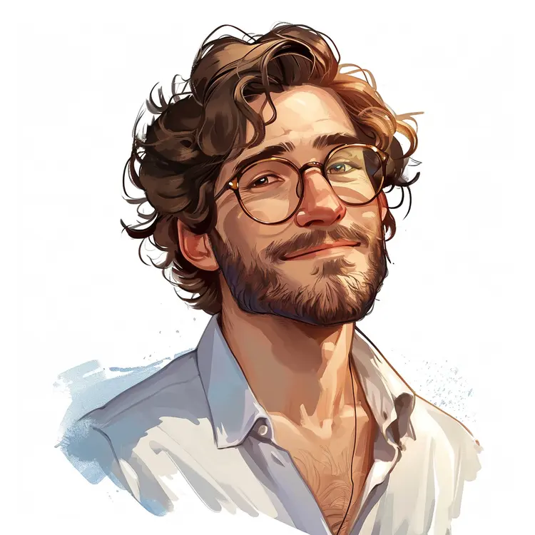 Smiling Man with Glasses and Beard