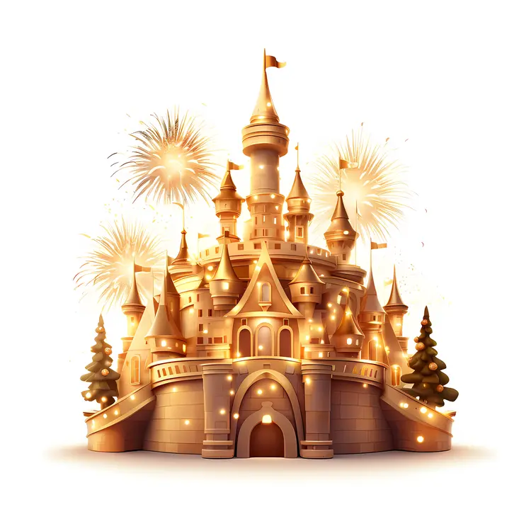Fireworks Castle with Towers