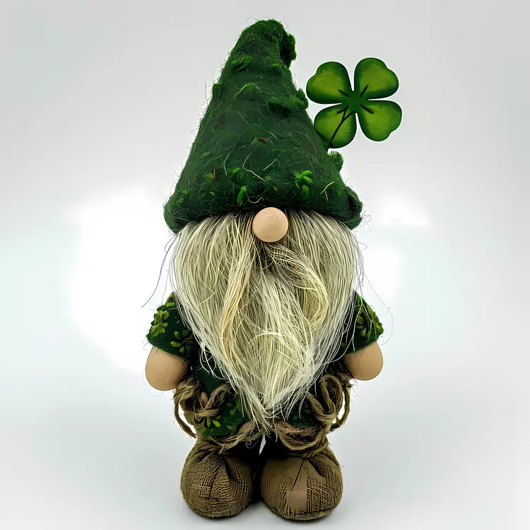 Stuffed Gnome with Clover