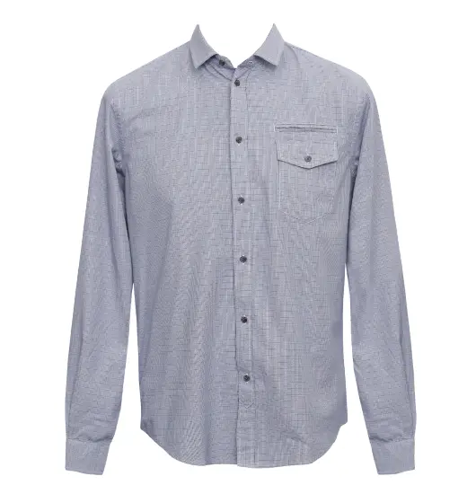 Gray Casual Button-up Shirt