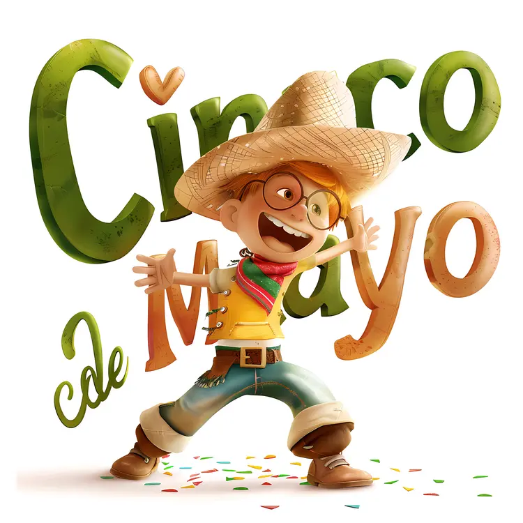 Cinco de Mayo Boy with Sombrero