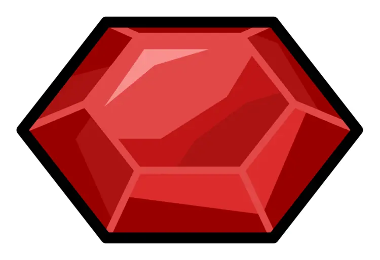 Hexagonal Red Gem Illustration