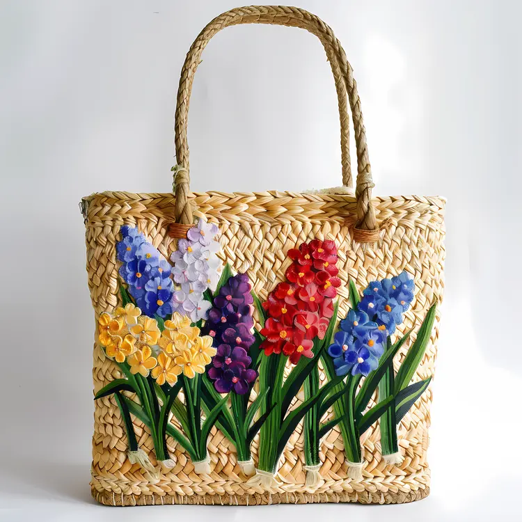 Decorative Basket with Vibrant Flowers