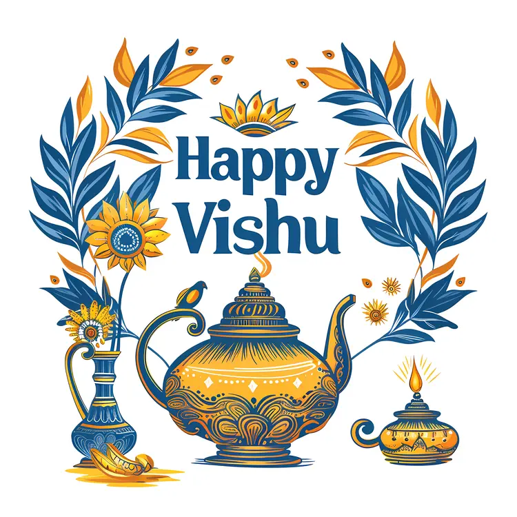 Happy Vishu Celebration with Traditional Elements