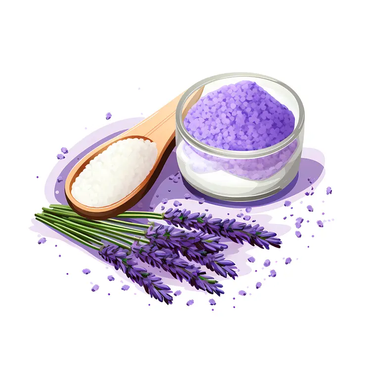 Lavender Bath Salts with Wooden Spoon