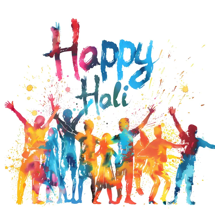 Happy Holi Celebration with People