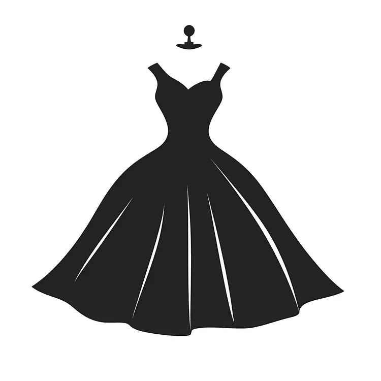 Classic Black Silhouette Dress