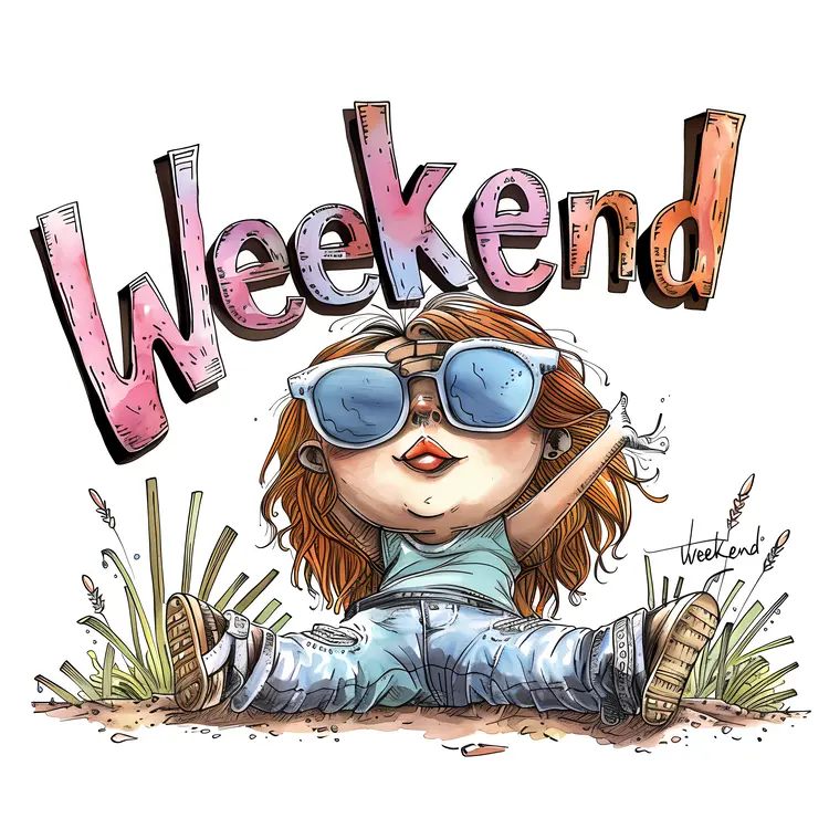 Weekend Girl Relaxing Illustration