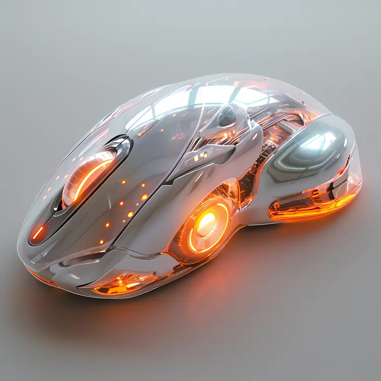 Futuristic Glowing Mouse with Sleek Design