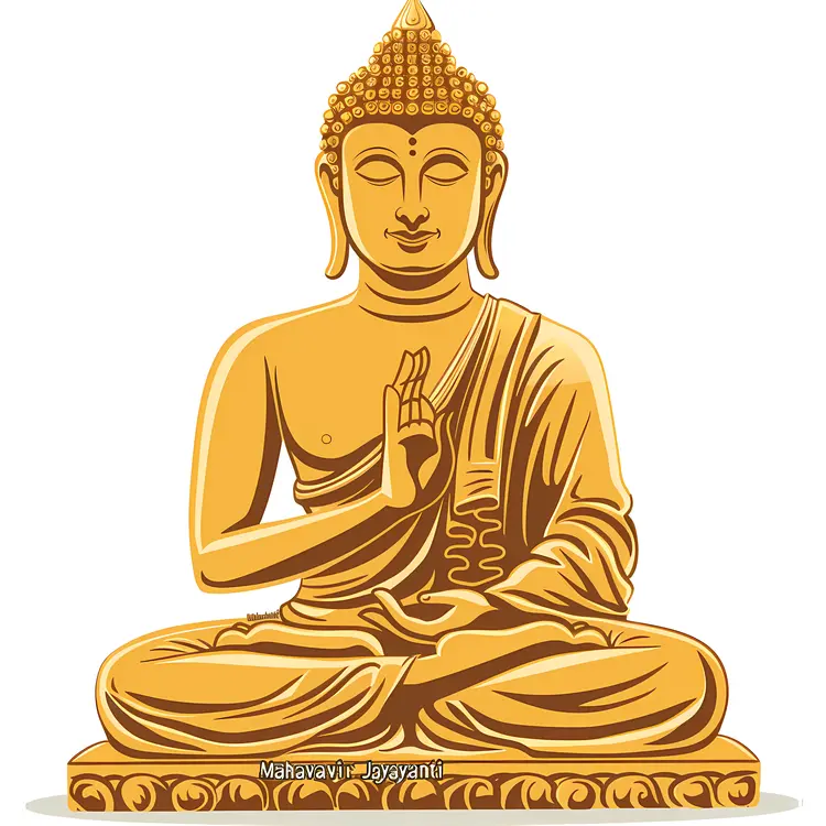 Golden Buddha Statue with Hand Gesture