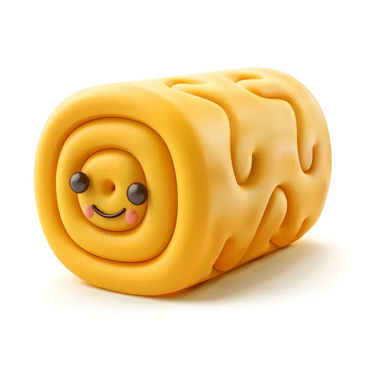 Yellow Swiss Roll with a Cute Face
