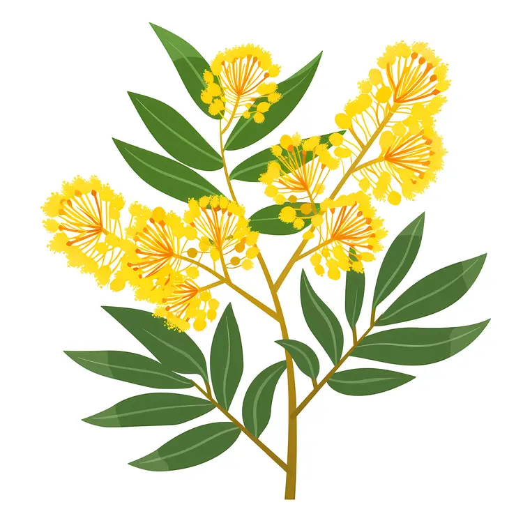 Yellow Flowers with Green Leaves
