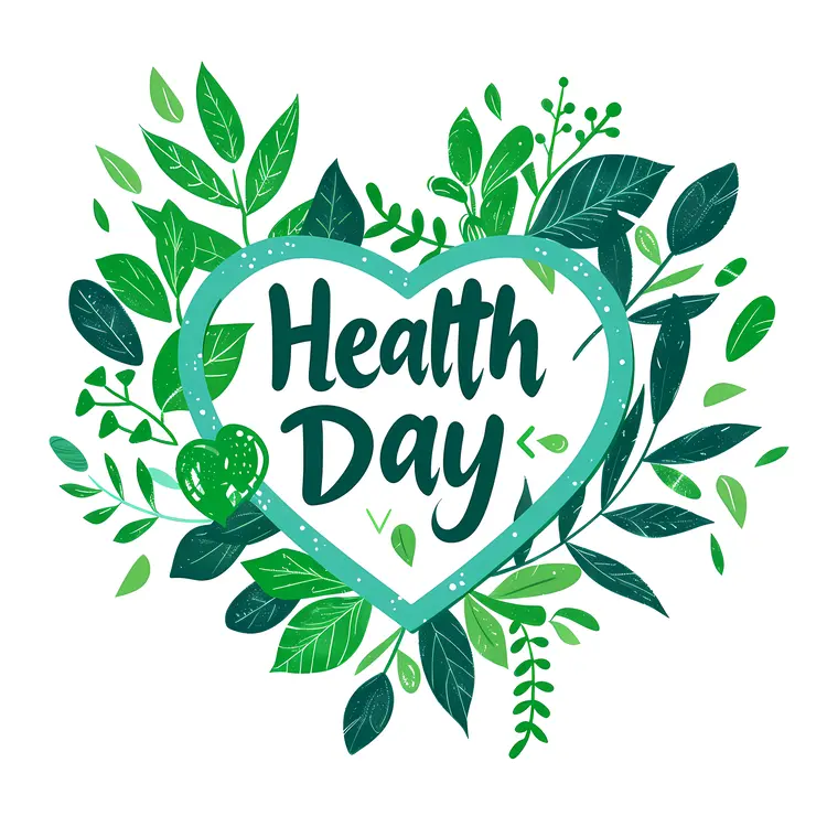 Health Day with Heart and Leaves