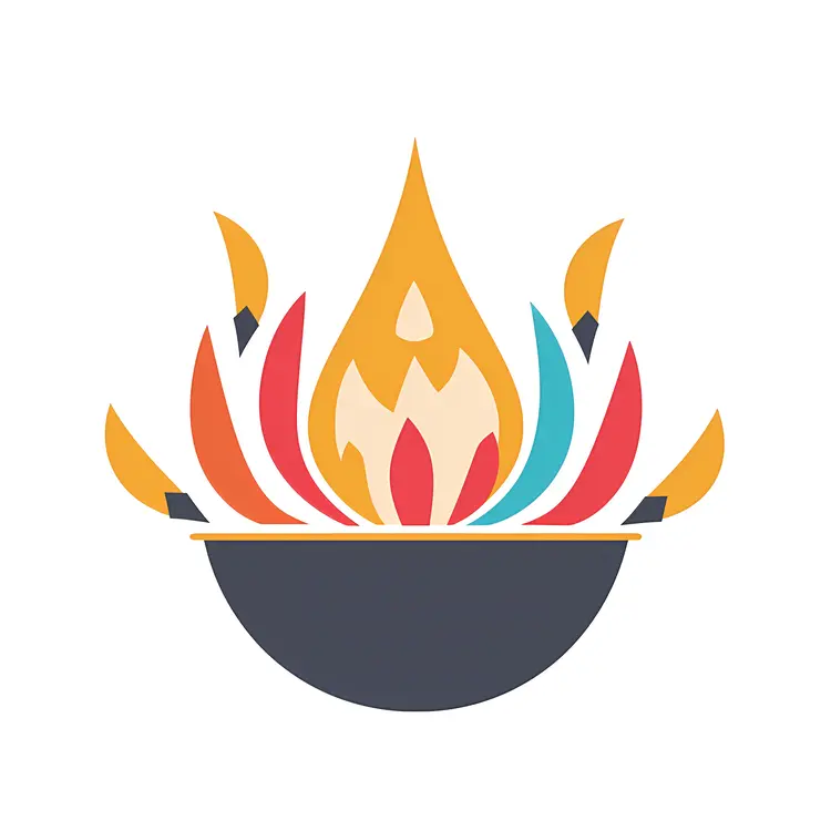 Colorful Bonfire in a Bowl