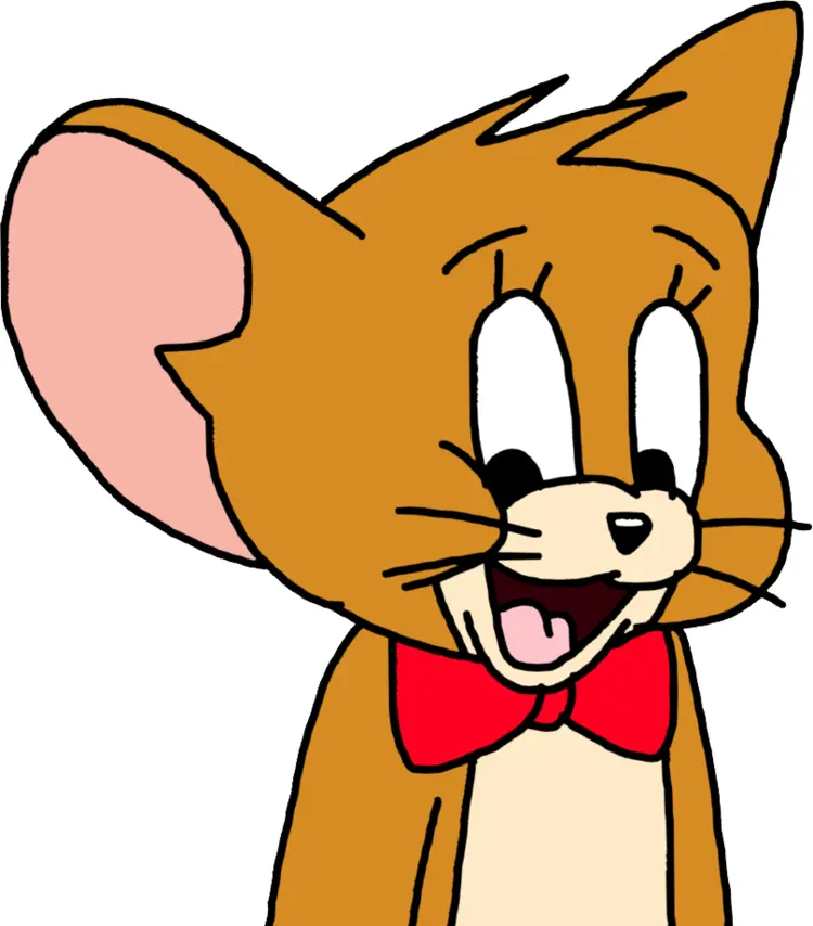 Brown Mouse with Red Bow Cartoon Character