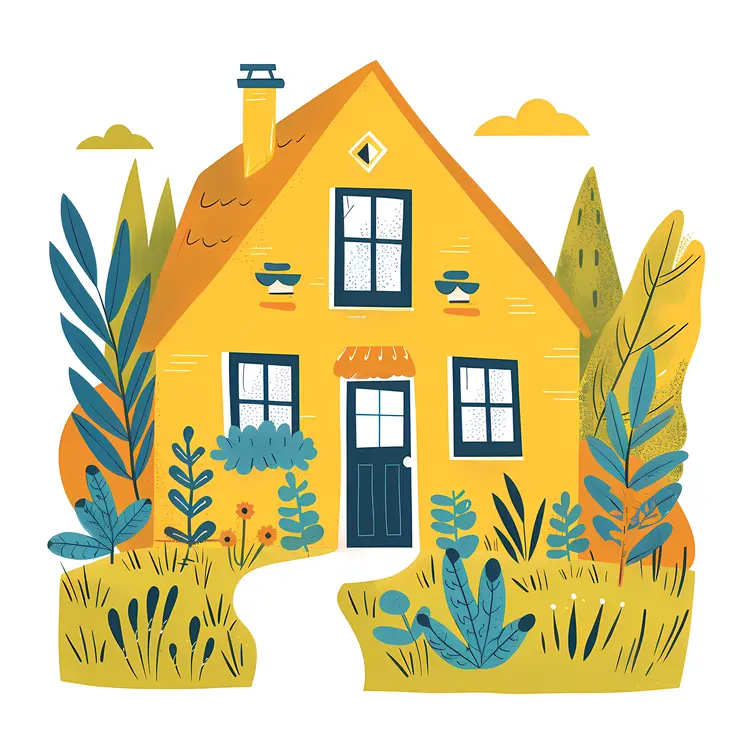 Small cute doodle house