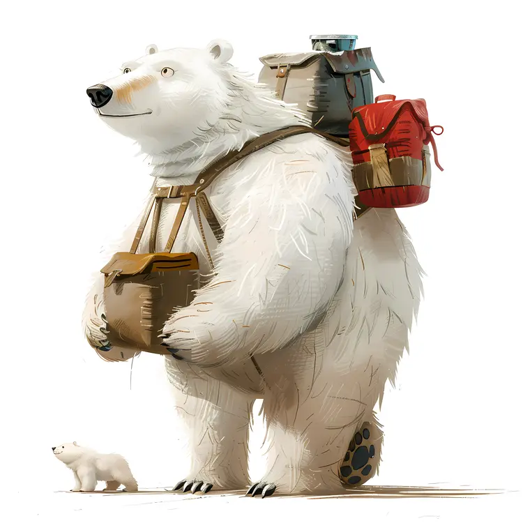 Polar Bear Carrying Supplies