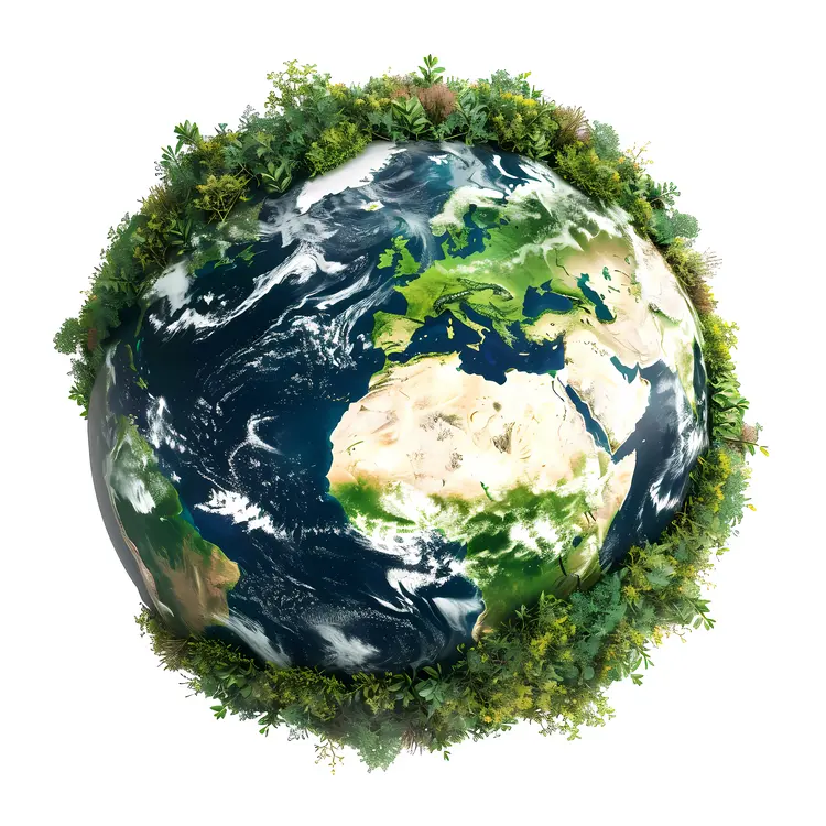 Earth Surrounded by Greenery