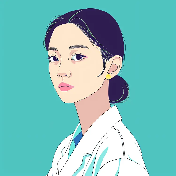 Doctor Portrait Illustration in White Coat