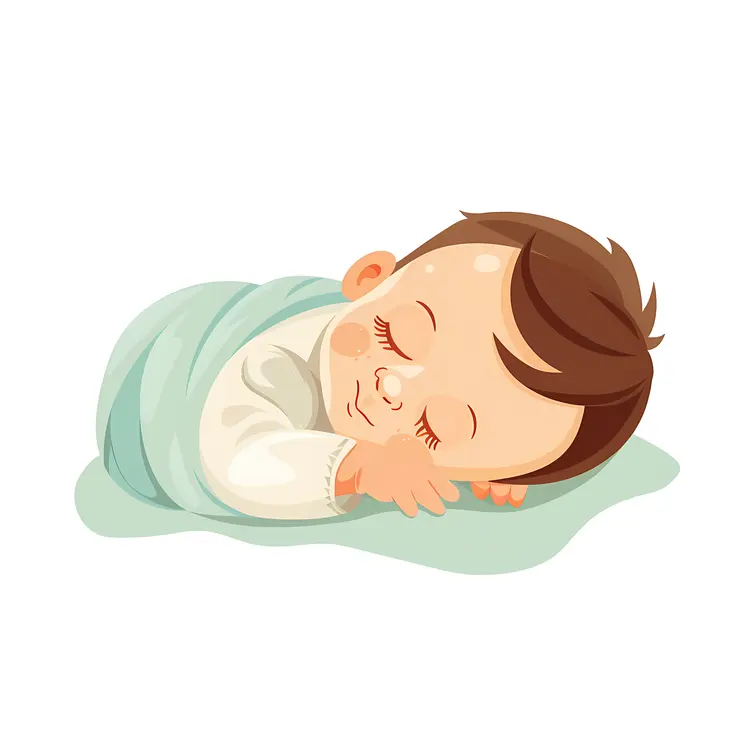 Peaceful Sleeping Baby Illustration