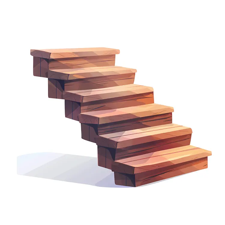 Wooden Stairs with Shadow