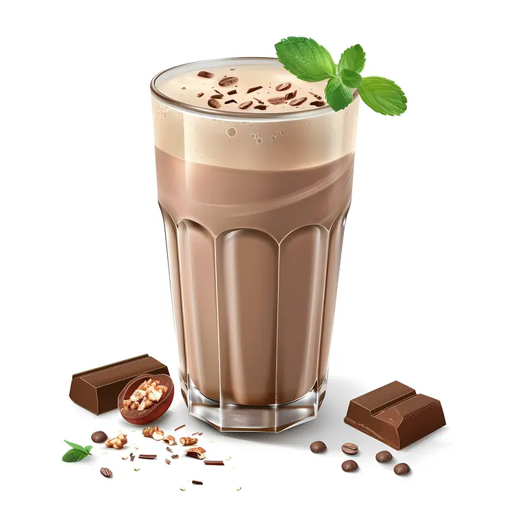 Rich Chocolate Milkshake with Chocolate Pieces