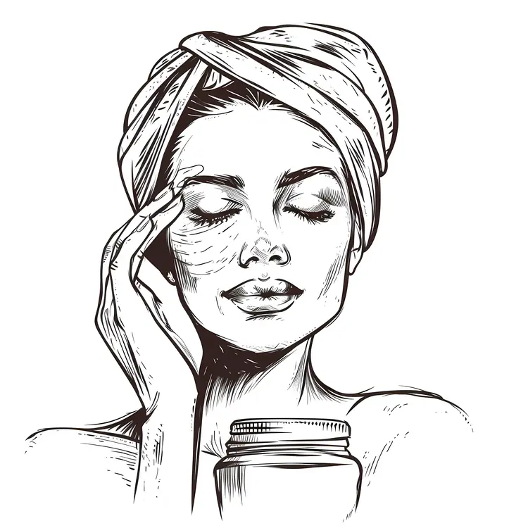 Applying Face Cream for Skincare