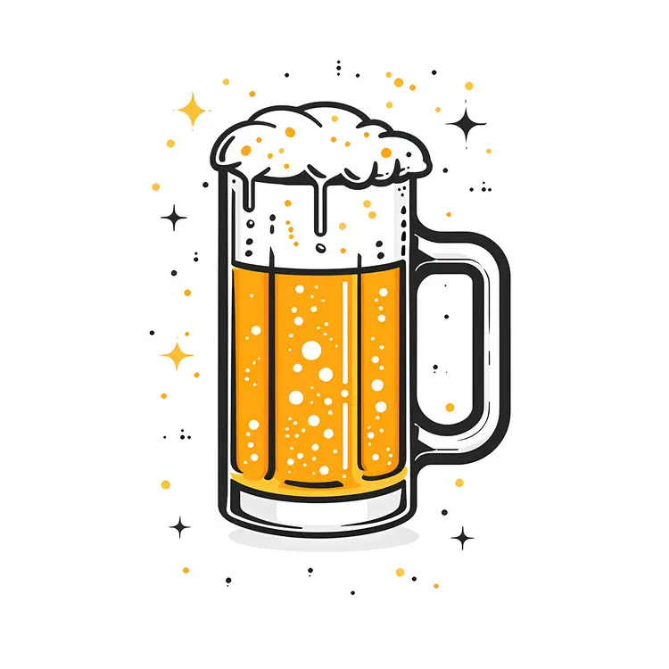 Cartoon Beer Mug with Foam