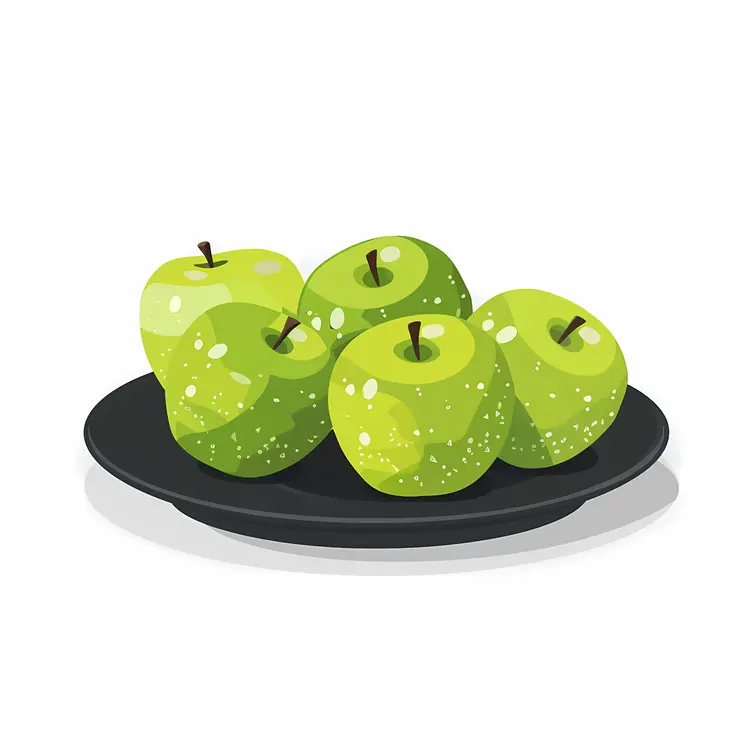Plate of Green Apples