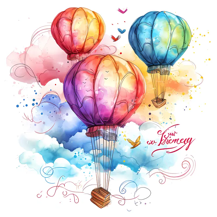 Colorful Hot Air Balloons in the Sky