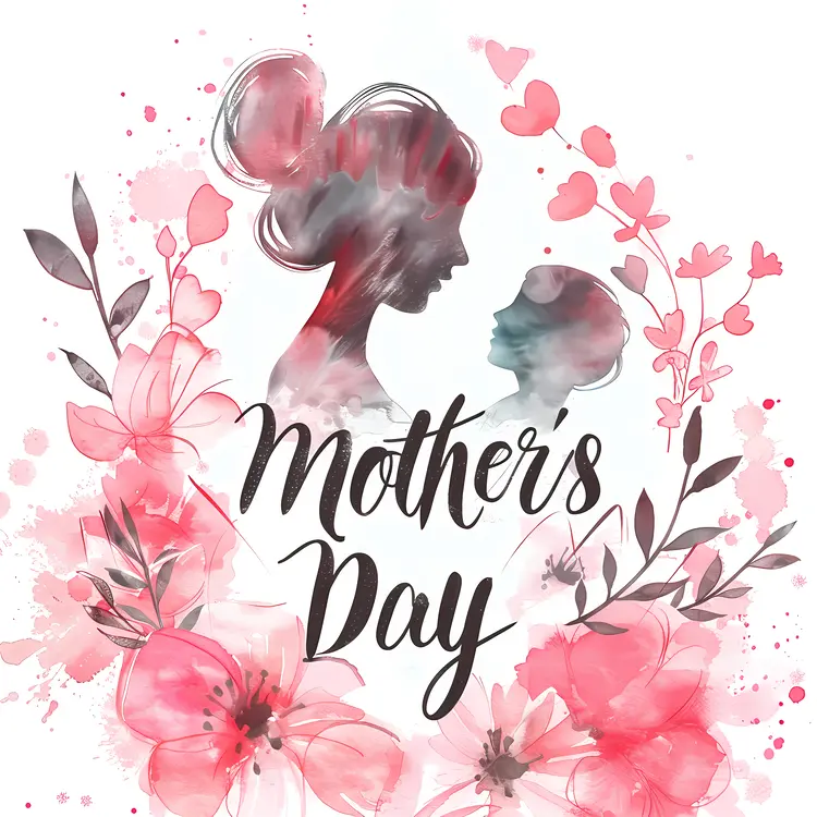 Mother's Day Watercolor with Flowers