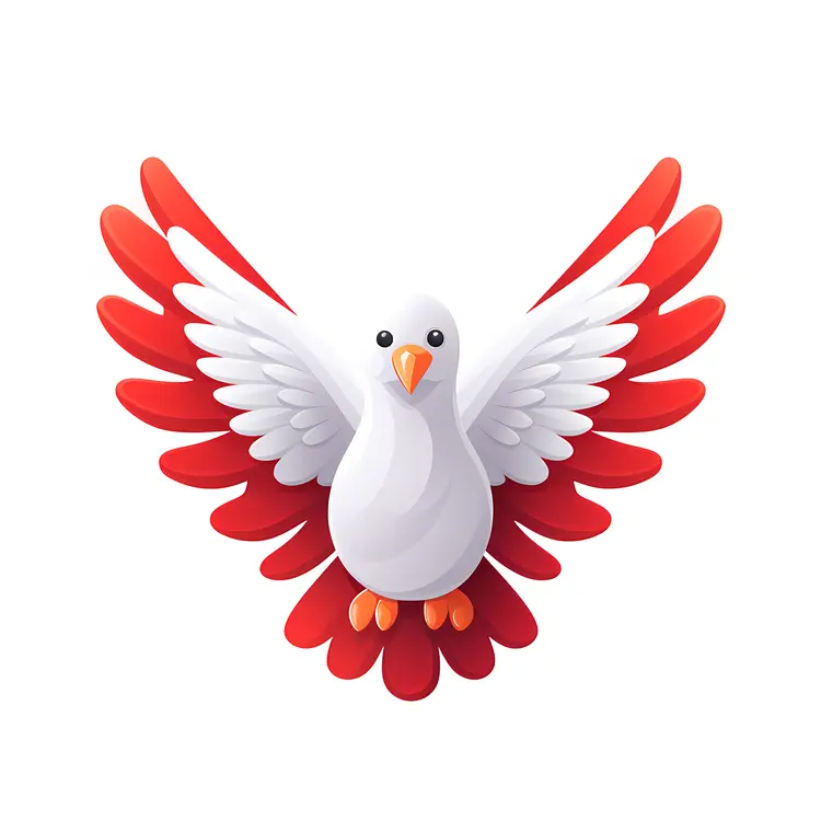 White Dove with Red Wings